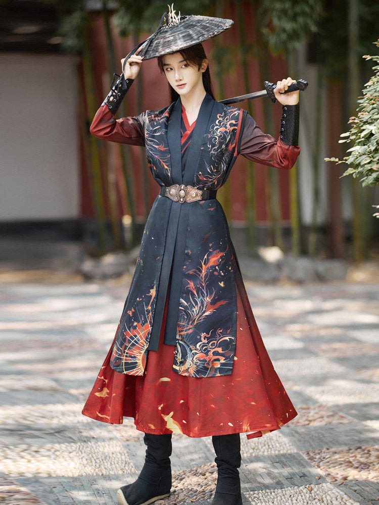 Flame Wuxia Hanfu Set | Chinese Fantasy Period Drama Style