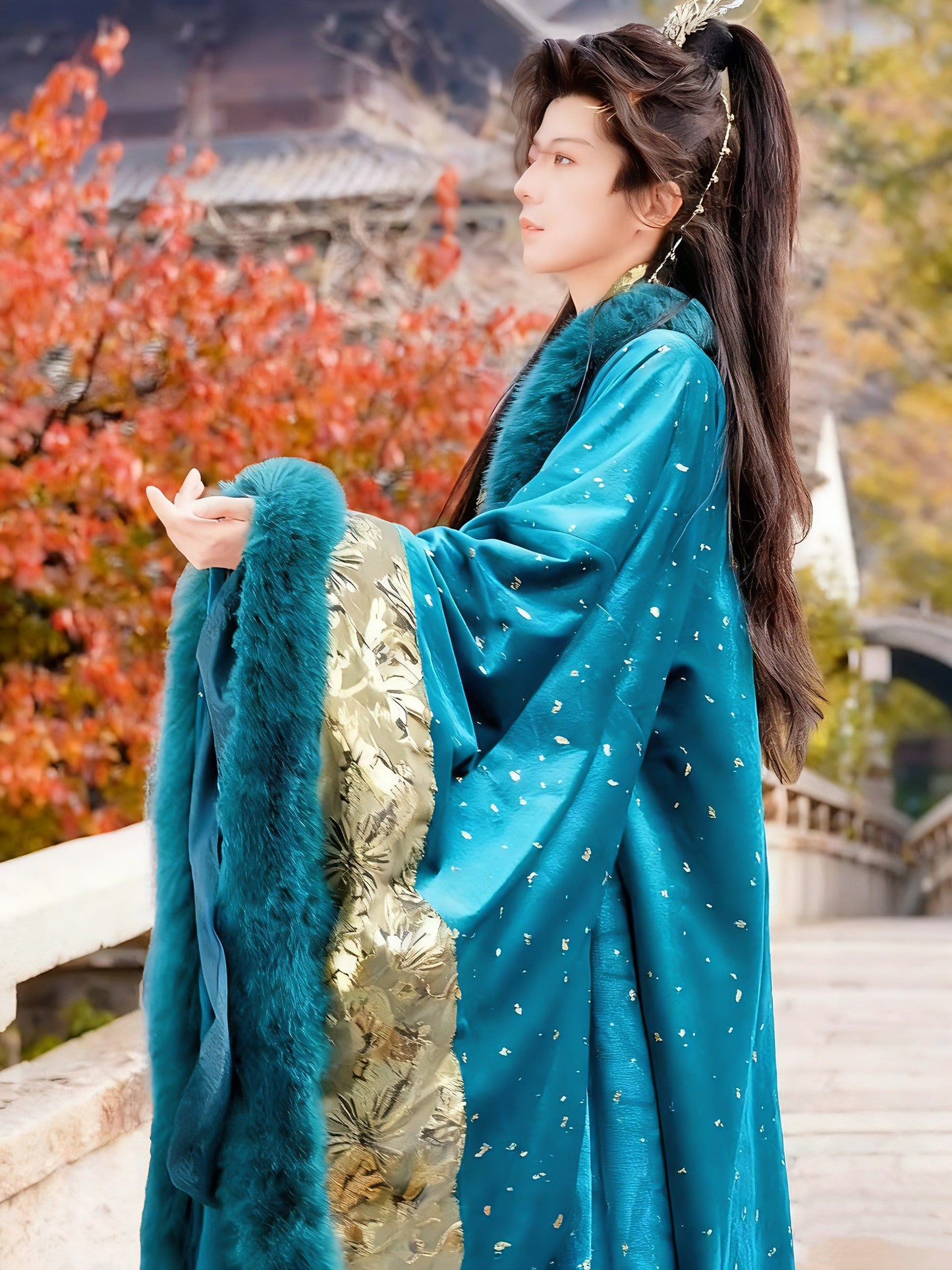 Langya | Song Dynasty Men Cross Collar Hanfu Robe and Coat