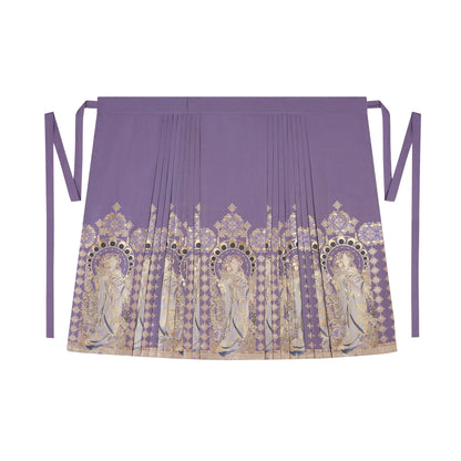 Ming Dynasty Modern Hanfu Bustier with Mamianqun - Violet Night 堇夜香颂