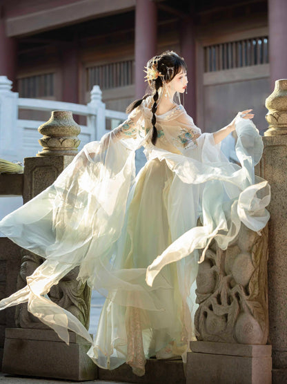 Wei Jin Dynasty Qiyao Ruqun Hanfu | Beads with Tears 珠有泪