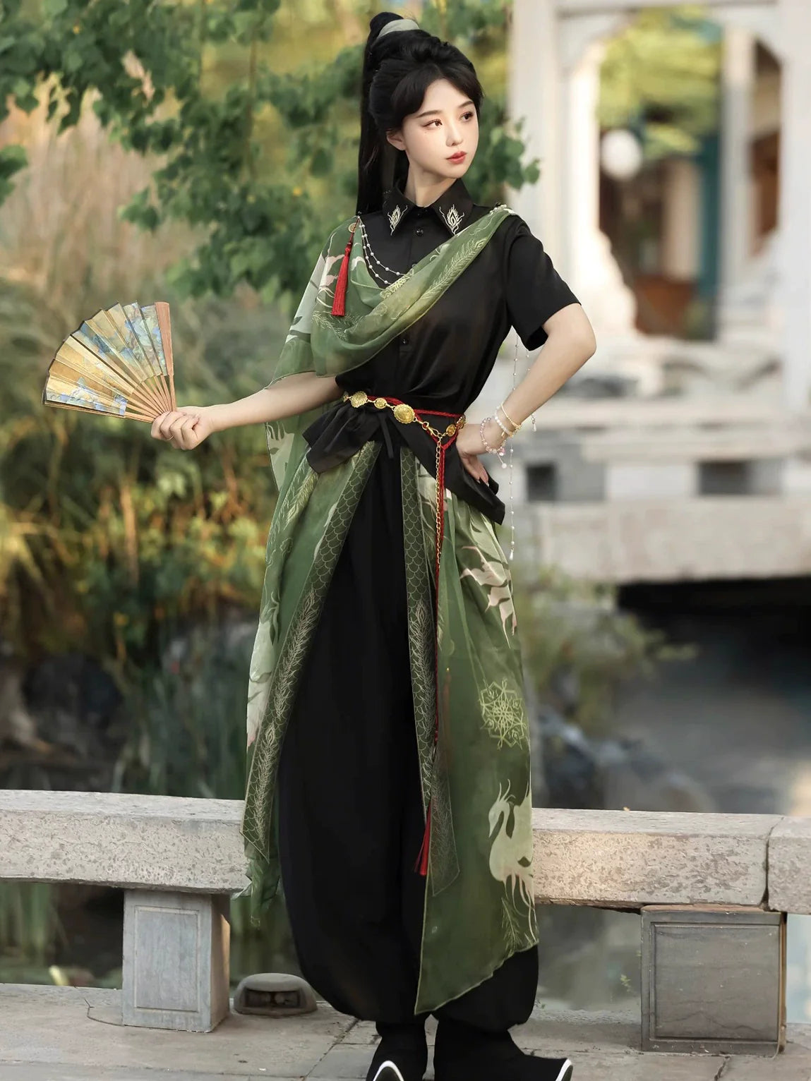 Changli 长离 - Hanfu Inspired Outfit Exotic Style Bloomers & Shirt Set