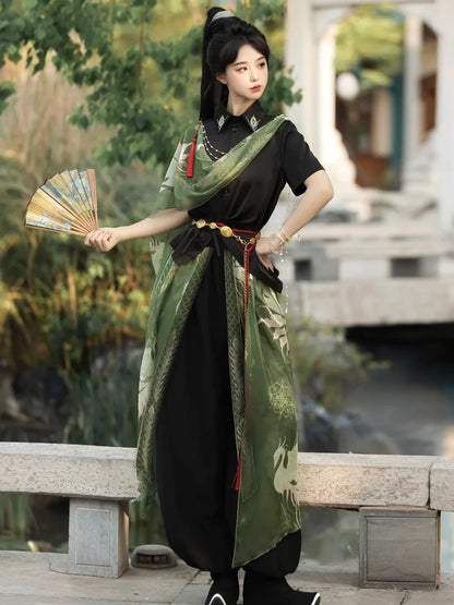 Changli 长离 - Hanfu Inspired Outfit Exotic Style Bloomers & Shirt Set