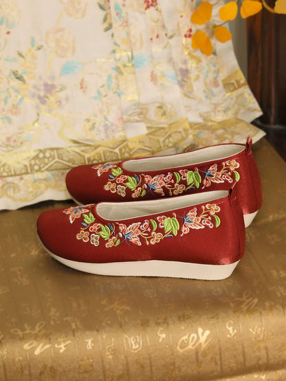 Deep Rose - Traditional Satin Shoes for Hanfu