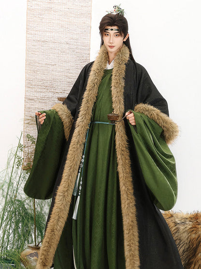 Inkstone | Ming Dynasty Men Round Collar Hanfu Robe and Coat