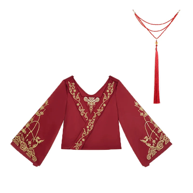 Ming Dynasty Wedding Hanfu Set & Mamian Skirt | Zhulian 珠联璧合