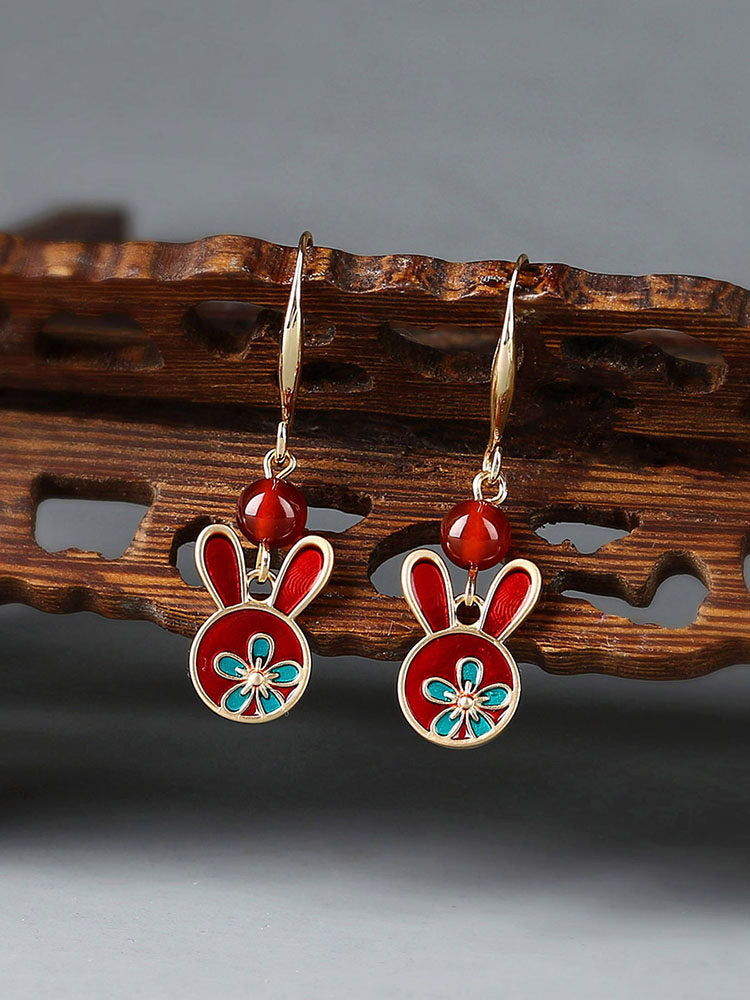 Festive Bunny Earrings | Cheongsam Jewelry