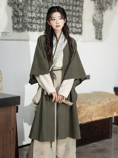 Song Dynasty Modern Hanfu Cardigan with Wide Leg Pants - Yunye 云野 (Preorder)