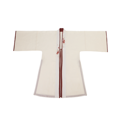 Song Dynasty Modern Hanfu Changgan Temple Beizi and Wrap Skirt - Crimson Cup 赤玉盏 (Preorder)