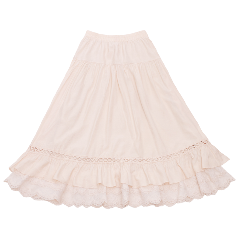 Ming Dynasty Modern Hanfu Vest and Layered Skirt - Sea Salt Magnolia 海盐玉兰