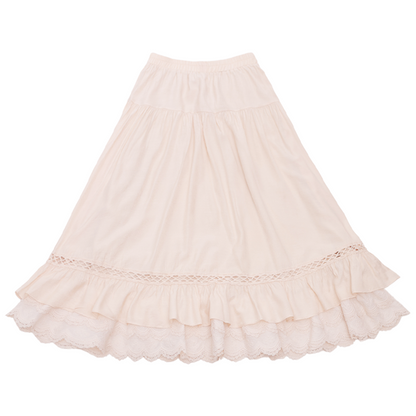 Ming Dynasty Modern Hanfu Vest and Layered Skirt - Sea Salt Magnolia 海盐玉兰