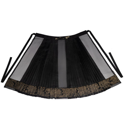 Chinese Long Sleeve Top & Sheer Mamian Skirt Outfit | Oriental Bone 东方骨