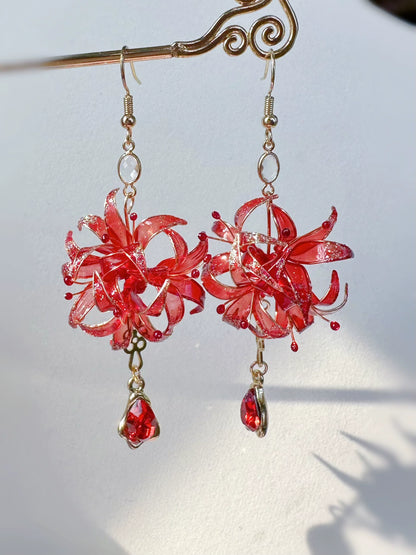 Red Spider Lily Earrings | Hanfu Jewelry
