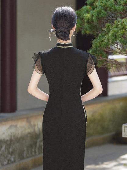 Short Sleeve Modern Midi Cheongsam | Panda