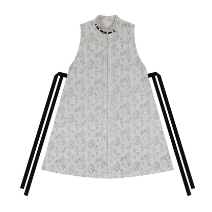 New Chinese Style Bijia Vest, Bow Sleeve Top & A-Line Skirt - Soft Thoughts 棉意 (Preorder)