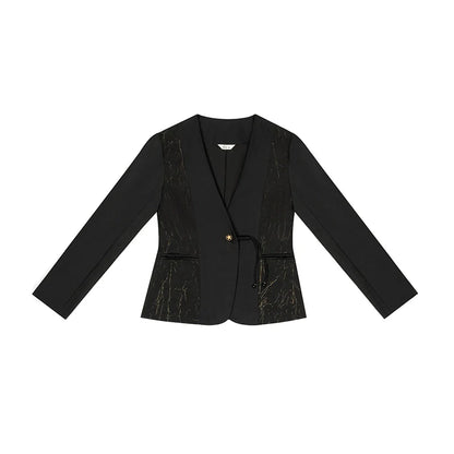 New Chinese Style Women Tailored Blazer Coat, Long Sleeve Shirt & Gold Button Mermaid Skirt - Jiangpu 江浦 (Preorder)