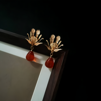 Ruby Phoenix Earrings | Hanfu Jewelry