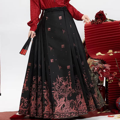 Mystical | Modern Ming Dynasty Cloak and Mamianqun Skirt Hanfu Set