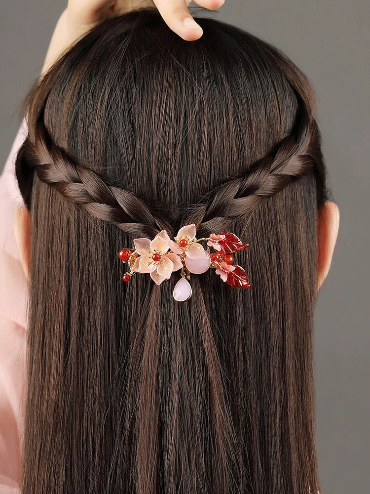 Back Hair Pin: Carmine