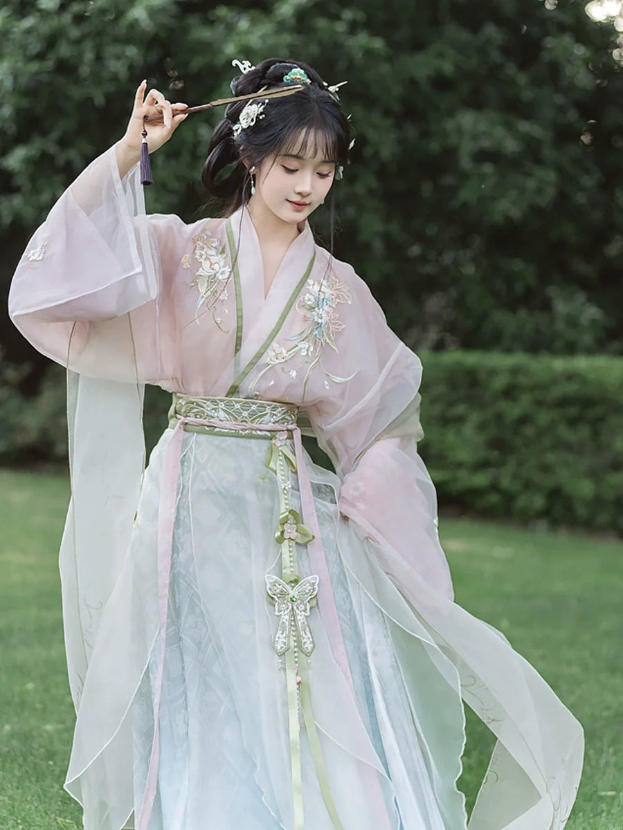 Wei Jin Dynasty Qiyao Ruqun Hanfu | Pine 绿萍
