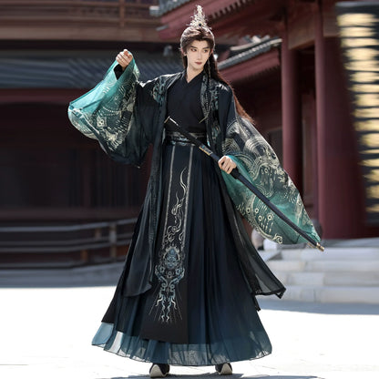 Mist Beyond Waters | Wei Jin Unisex Hanfu with Immortal Flowing Sleeves