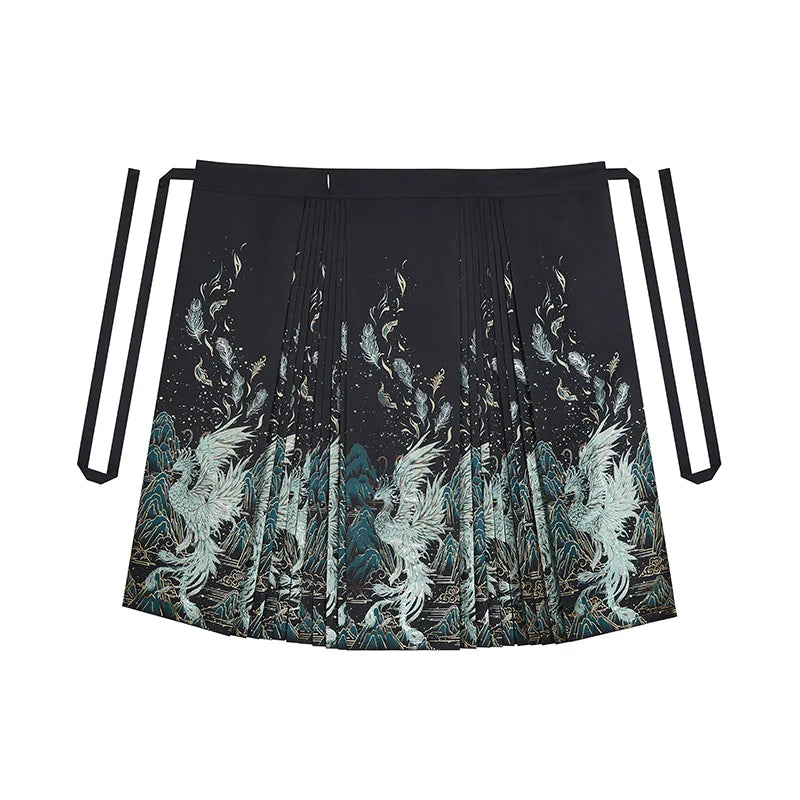 Chinese Blouse & Mamian Skirt Outfit | Peacock Feather 青羽