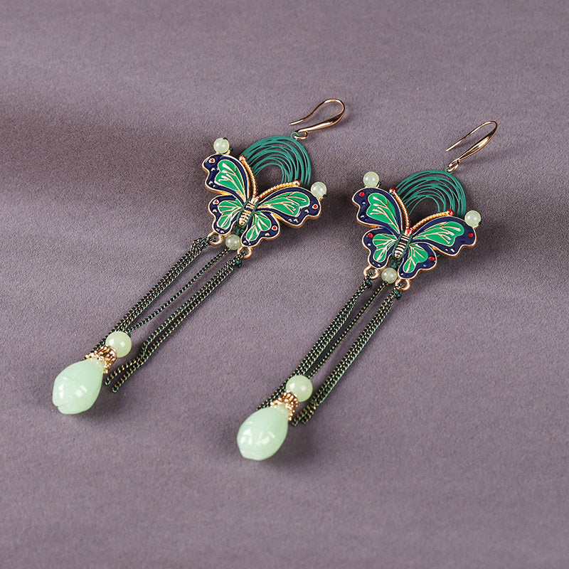 Moonlit Butterfly Teardrop Earrings | Cheongsam Jewelry