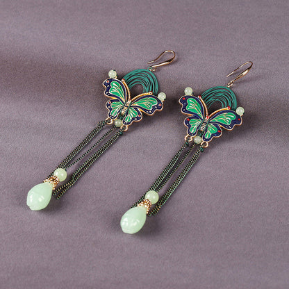 Moonlit Butterfly Teardrop Earrings | Cheongsam Jewelry