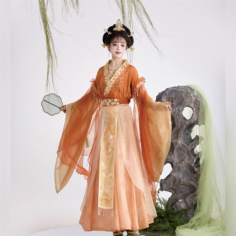 Wei Jin Dynasty Qiyao Ruqun Hanfu | Lily Blooms 郁见芳华