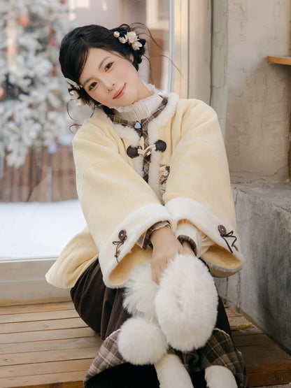 New Chinese Style Coat and Wide Leg Pants - Puppet Custard 布偶奶黄包
