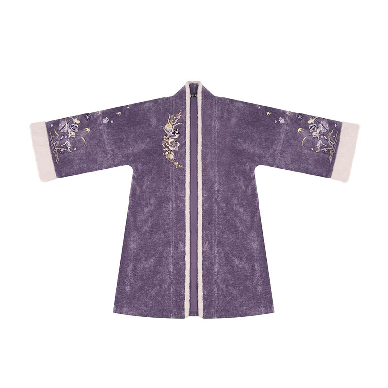 Song Dynasty Modern Hanfu Set with Long Sleeve Top and Spiral Skirt - Canglan Swallow 苍兰燕子 (Preorder)