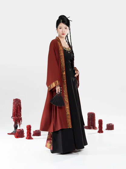 Song Dynasty Modern Hanfu Set with Beizi Jacket and Three Pleat Skirt - Holy Candle 圣烛 (Preorder)