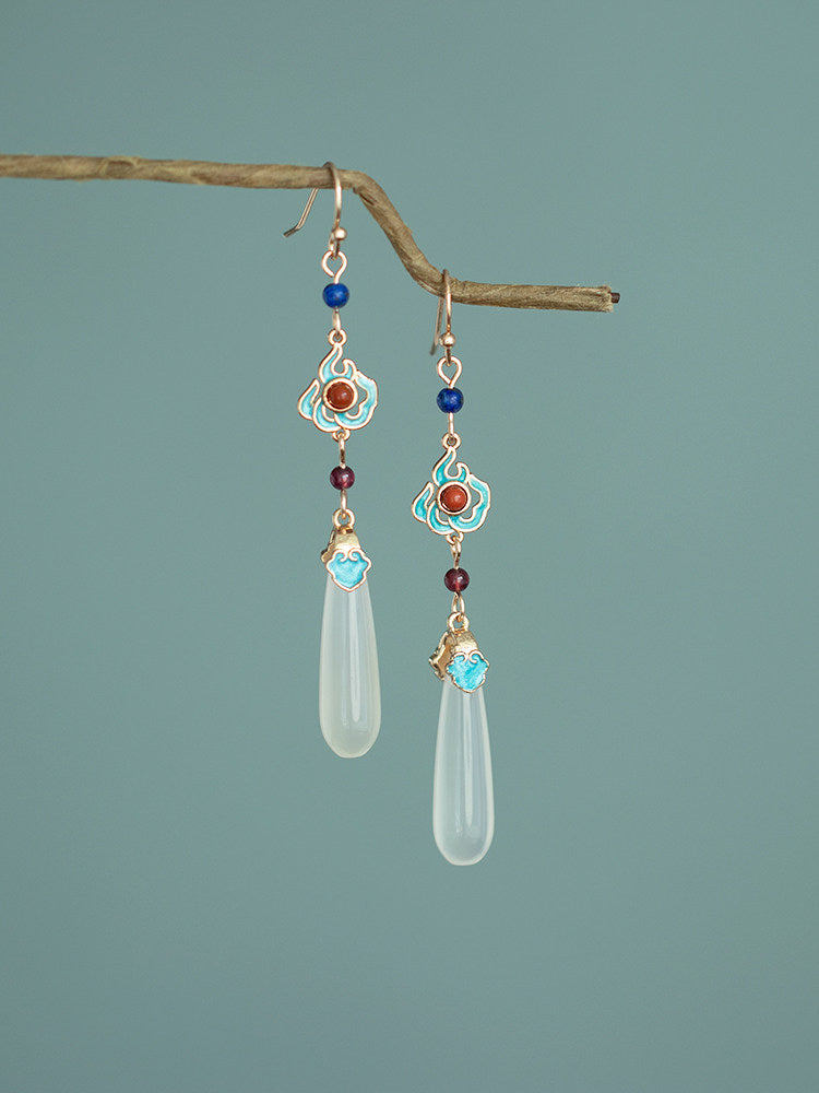 Water Droplets Antique Earrings | Hanfu Jewelry