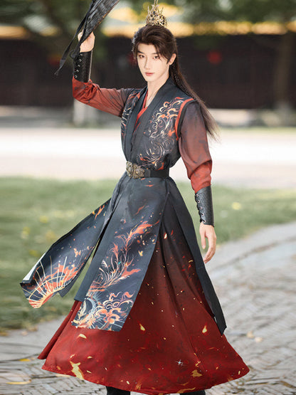 Flame Wuxia Hanfu Set | Chinese Fantasy Period Drama Style