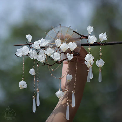 Lilies and Umbrella Hair Stick | Traditional Chinese Hair Accessory