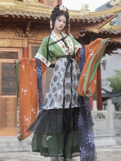 Wei Jin Dynasty Qiyao Ruqun Hanfu | Butterfly Scroll 蝴蝶图卷
