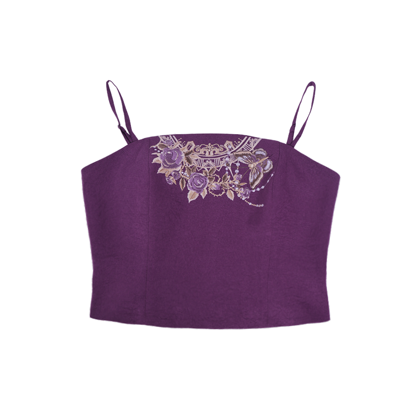 Song Dynasty Modern Hanfu Winged Sleeve Top and Spiral Skirt - Twilight Purple 暮山紫 (Preorder)