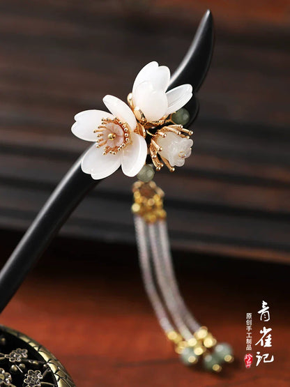 Light Peach Hair Stick | Traditional Chinese Hair Accessory