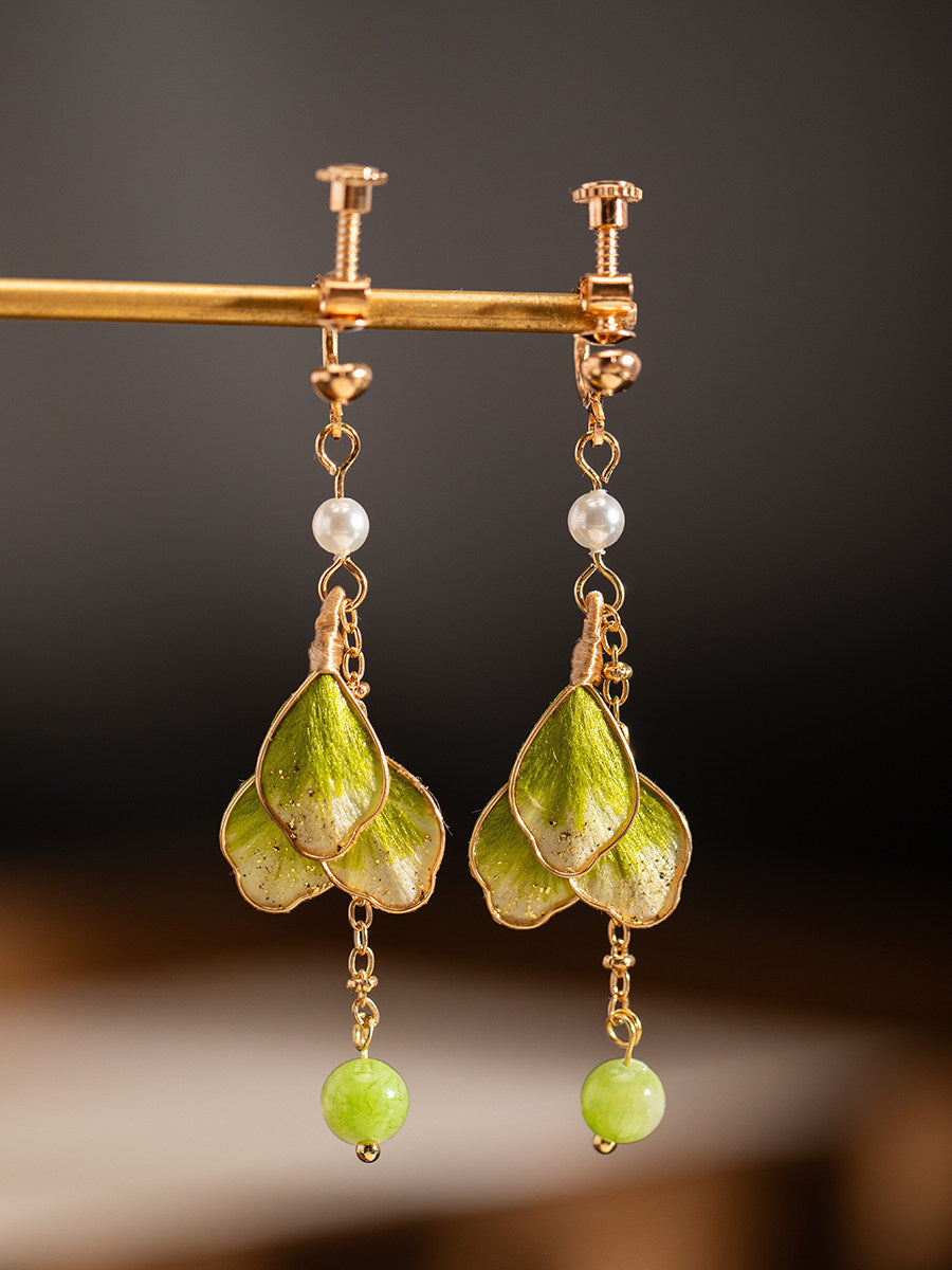 Tree of Life Velvet Flower Earrings | Hanfu Jewelry