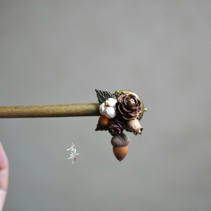 Pine Wood Hair Stick | Traditional Chinese Hair Accessory