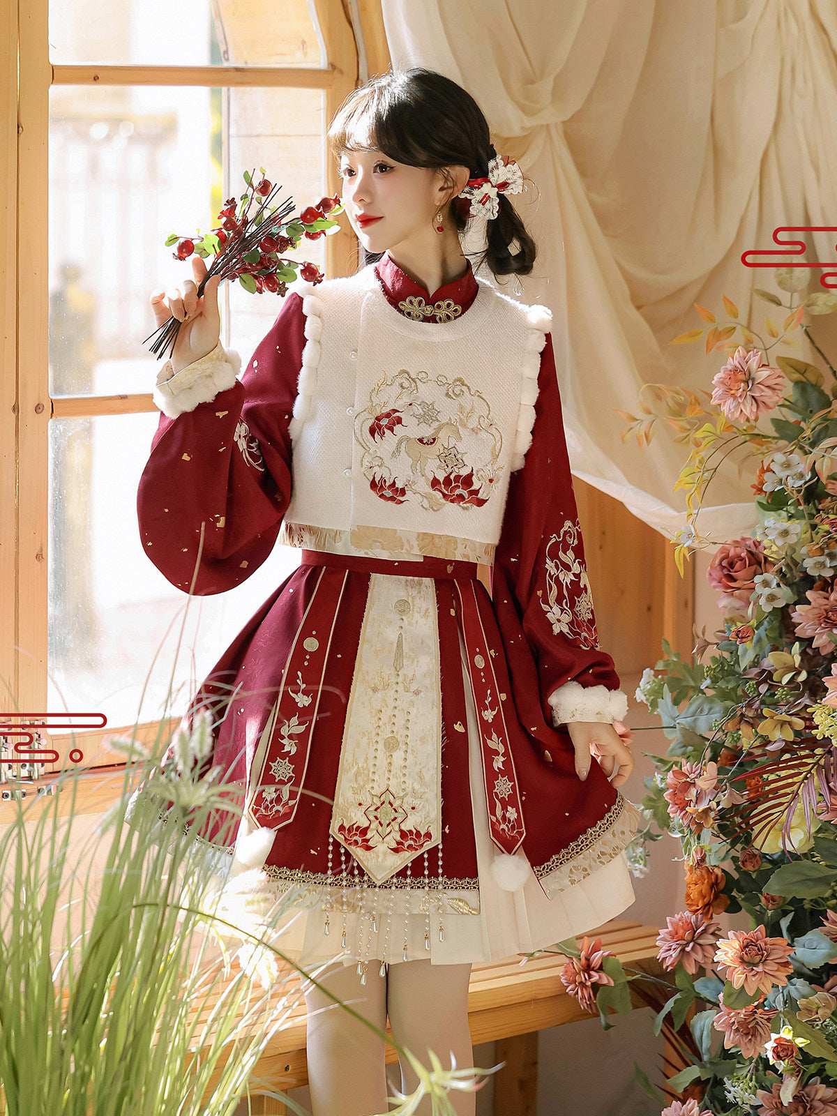 Modern Ming Dynasty Chinese New Year Festival Hanfu | Gallop in Spring 马踏春华
