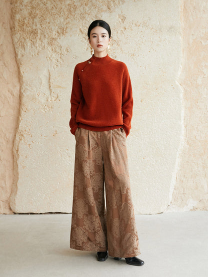 New Chinese Style Wool Knitted Sweater - Wanyu 绾玉