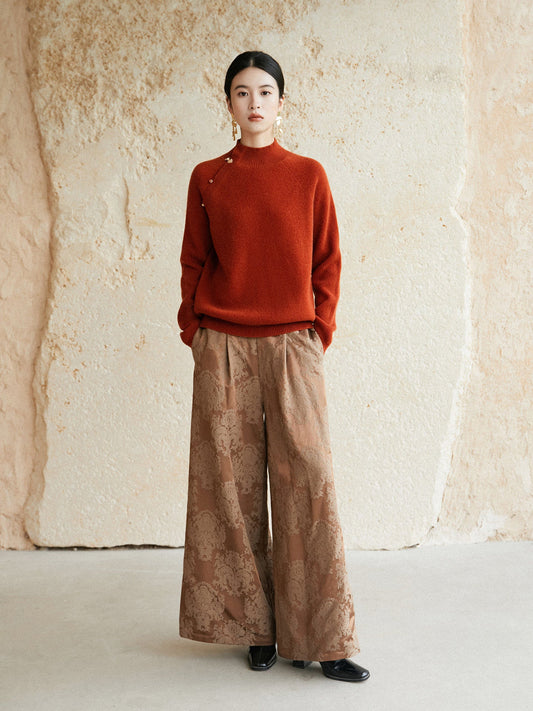 New Chinese Style Wool Knitted Sweater - Wanyu 绾玉