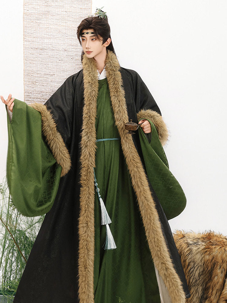 Inkstone | Ming Dynasty Men Round Collar Hanfu Robe and Coat