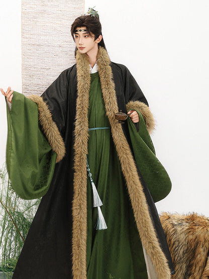 Inkstone | Ming Dynasty Men Round Collar Hanfu Robe and Coat