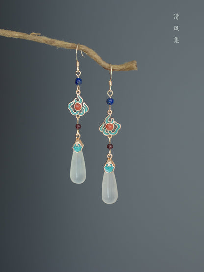 Water Droplets Antique Earrings | Hanfu Jewelry