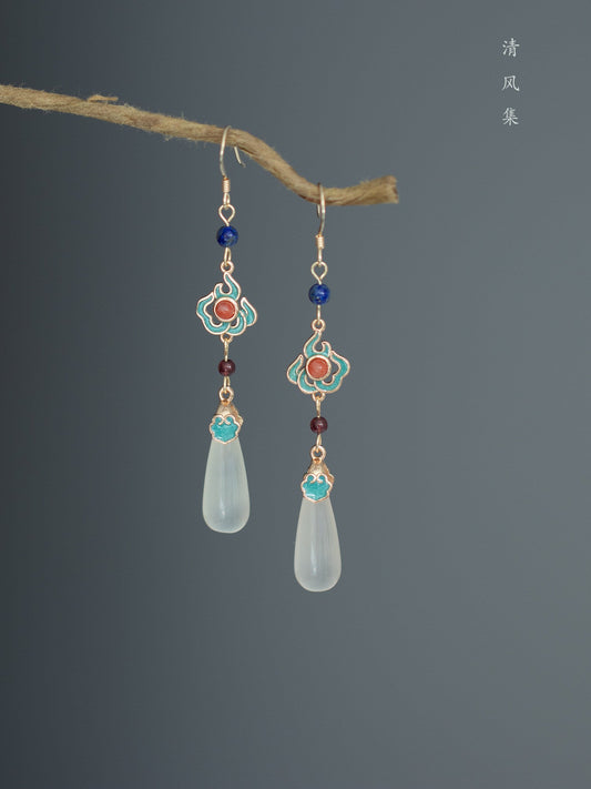 Water Droplets Antique Earrings | Hanfu Jewelry
