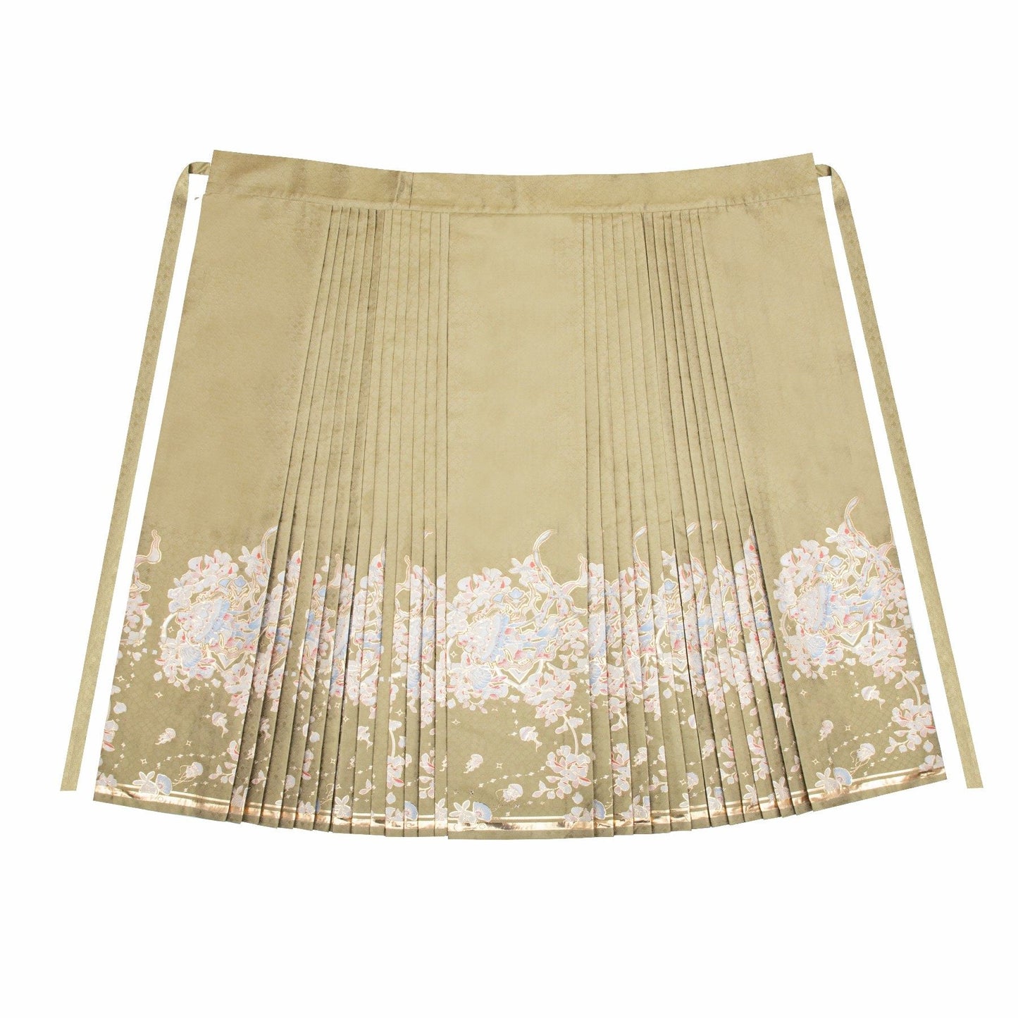 Ming Dynasty Round Collar Pipa Sleeve Top & Mamian Skirt | Melodies 棠织金音