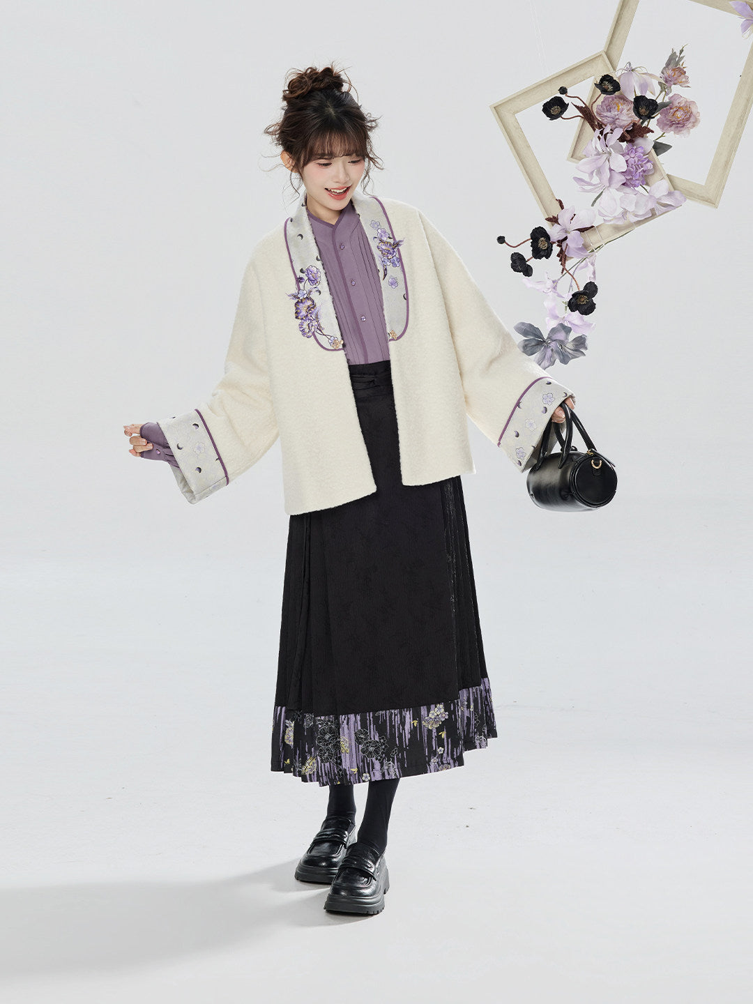 Xunmu | Modern Ming Dynasty Jacket and Mamianqun Skirt Hanfu Set