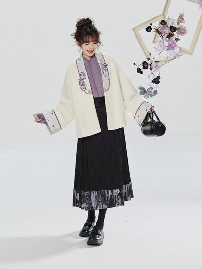 Xunmu | Modern Ming Dynasty Jacket and Mamianqun Skirt Hanfu Set