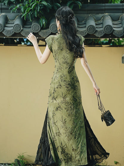 Sleeveless Modern Long Cheongsam | Zhuzi